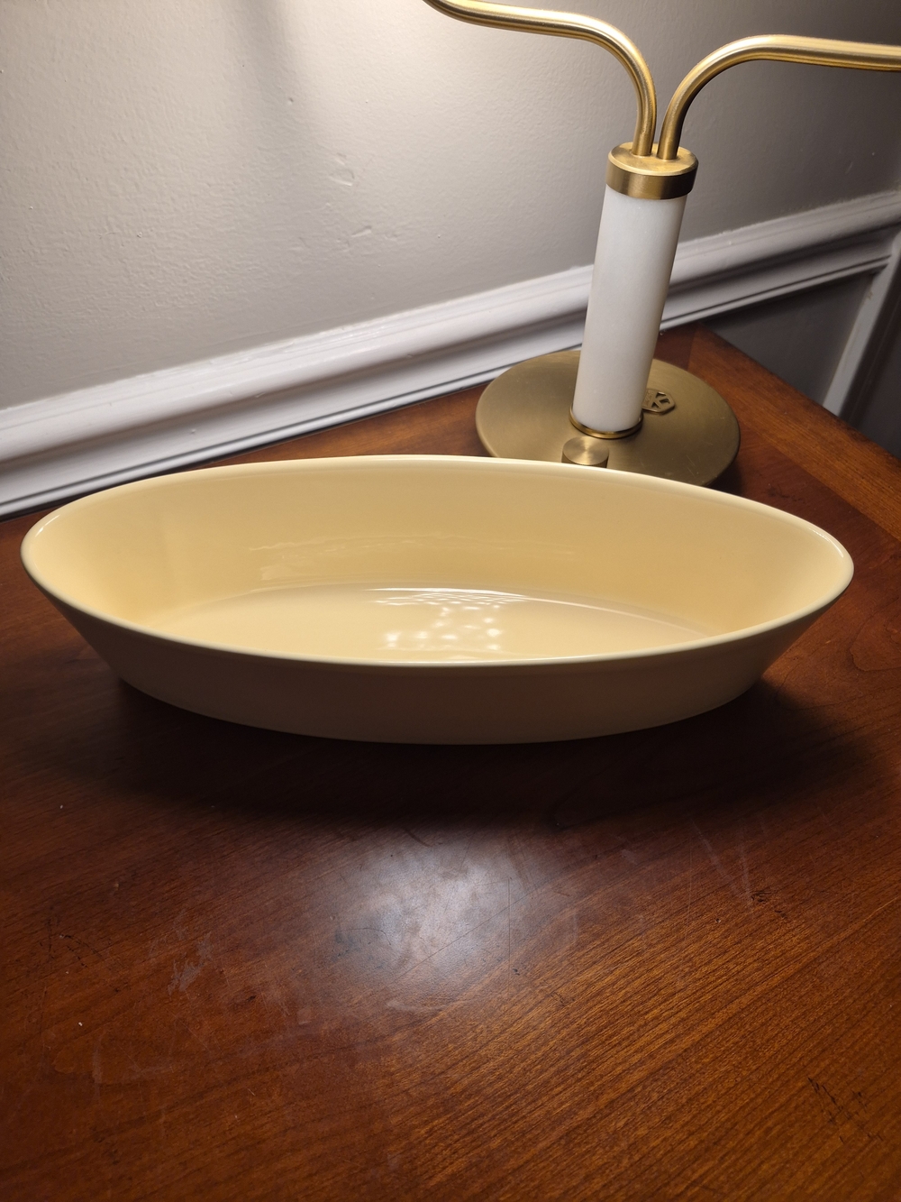 Vintage Fabor Home Light Yellow Ceramic Serving Dish for Table and Kitchen